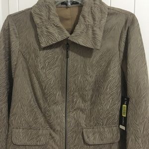 TRIBAL STUDIO Taupe Khaki microsuede Jacket PS NEW